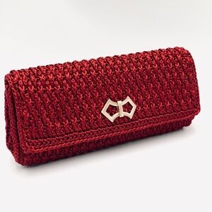Handmade Chic Red Woven Clutch